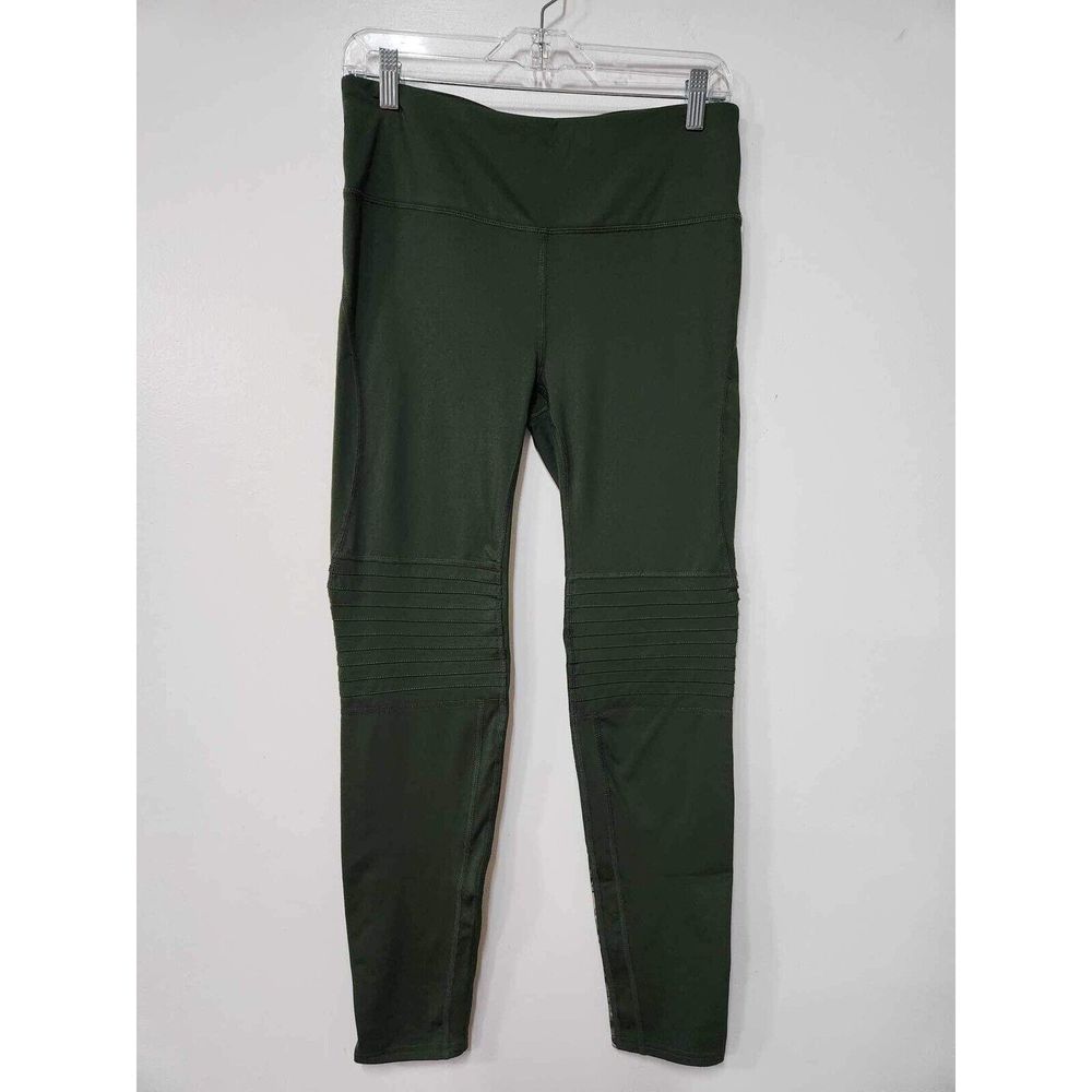 Shape Olive Green/Camouflage Moto Leggings With Pleated Knee Inserts Size L. A35